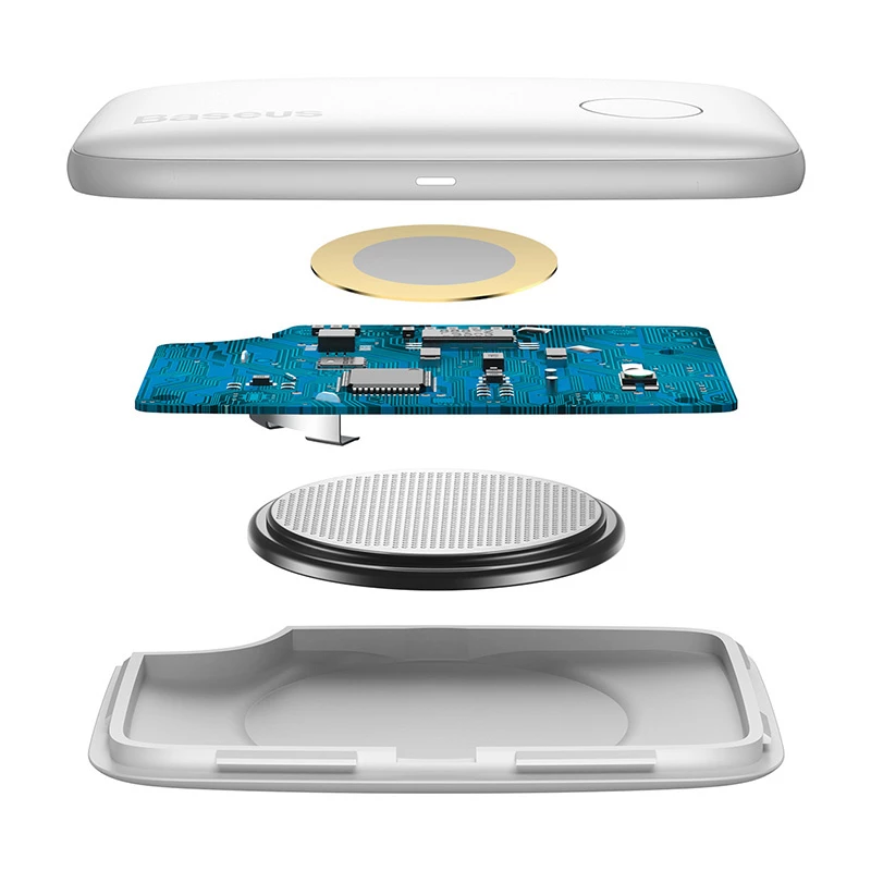 Baseus T2 ZLFDQT2-02 mini localizador de chaves (rastreador), 75 mAh, 80–100 dB, branco