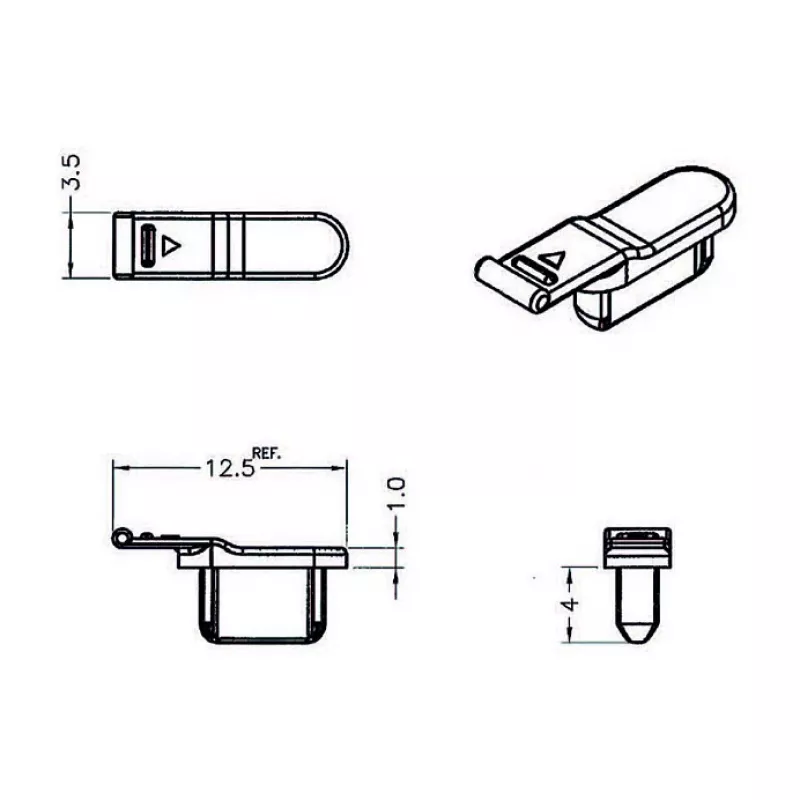 Tampa de segurança para tomada DELOCK 64033, preto, 5×12,5×3,5 mm, pack de 10
