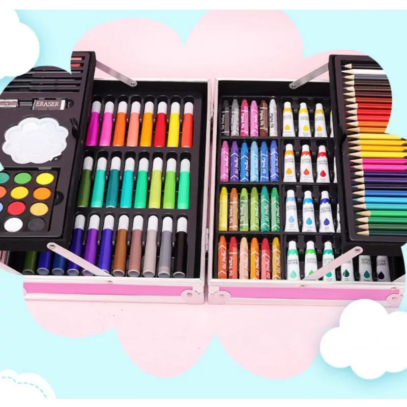 Conjunto de pintura Extralink para crianças artes e trabalhos manuais 145 peças caixa grande unicórnio