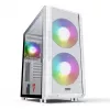 Caixa de PC MODECOM AMIRANI ARGB Midi Tower branca — ATX/ITX, GPU 35 cm, dissipador de CPU 16,5 cm, 2 ventoinhas de 200 mm
