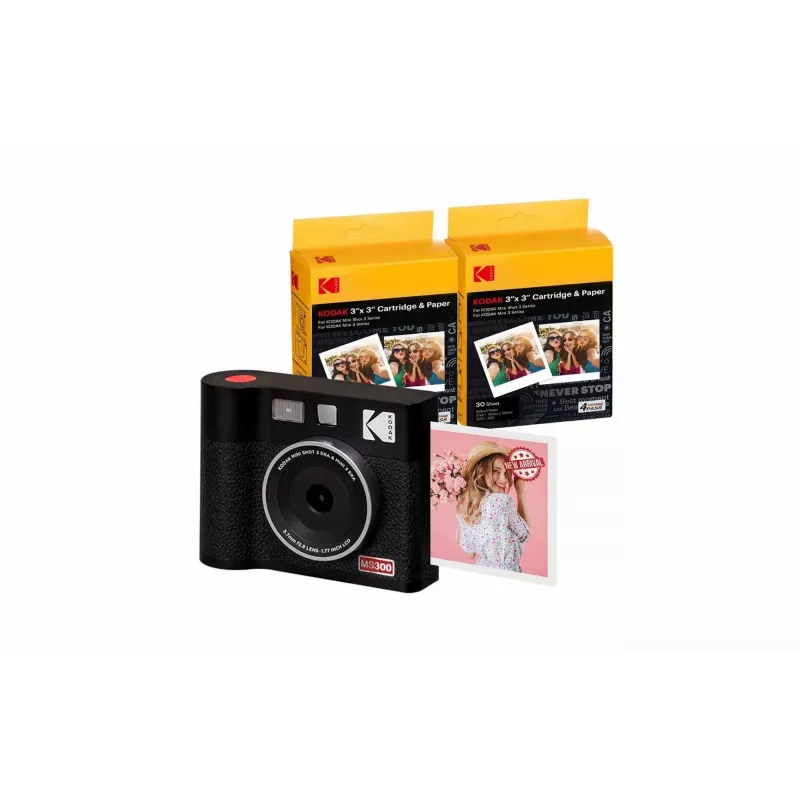 Máquina fotográfica instantânea Kodak Mini Shot 3 Era – preta, tecnologia de impressão 4Pass