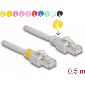 Cabo de rede DeLOCK RJ45 Cat.6A S/FTP 0,5m cinzento