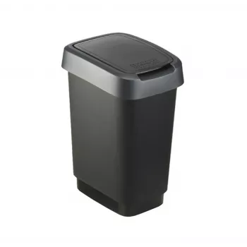 Balde do lixo Rotho Twist 50 L retangular polipropileno, 50 L, 602×298×401 mm, preto