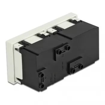 Tomada de parede DELOCK 81423 — CEE 7/3, 16 A, 250 V, branco, ABS/PC, 45×90 mm