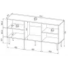 Cama Meble HOLE cómoda 152x42,5x74,5 cm, preto mate