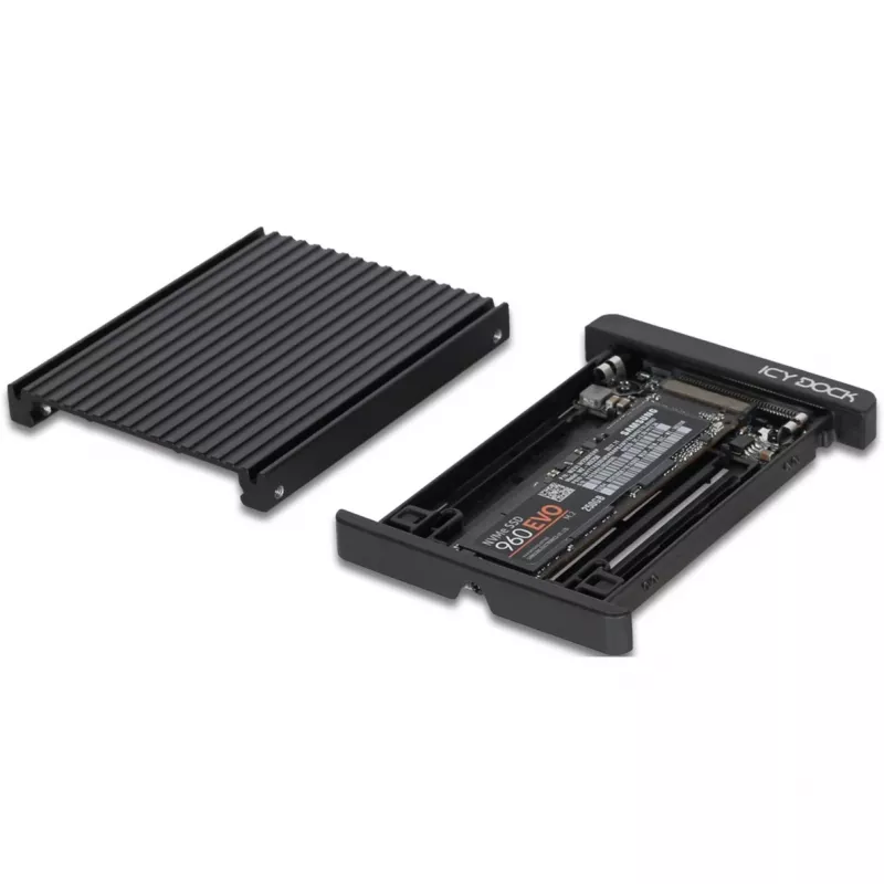 EZConvert MB705M2P-B, conversor preto, SSD M.2 PCIe NVMe para conversor/adaptador SSD PCIe de 2,5 polegadas e 2 polegadas