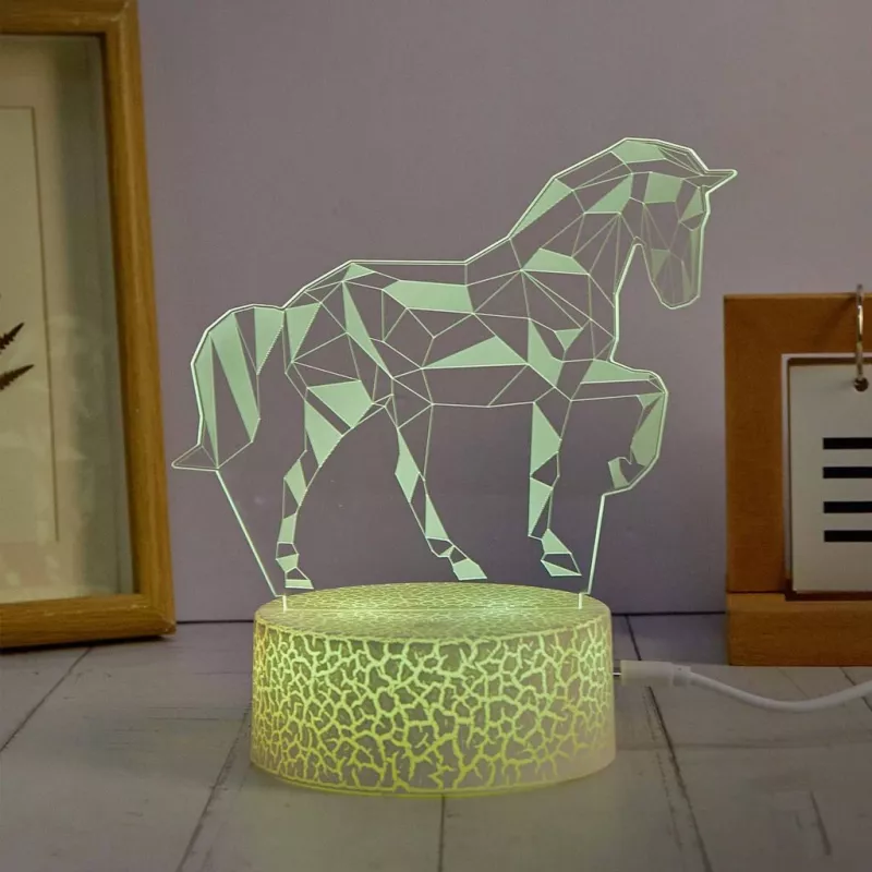 Lâmpada LED decorativa Manta SNL116RGB RGB 3D cavalo