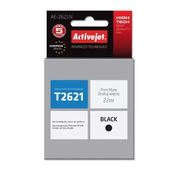 Tinteiro Activejet AE-2621N (substituto para Epson 26 T2621; Supreme; 22 ml; preto)
