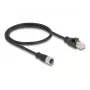 Cabo adaptador M12 DeLOCK codificação D 4 pinos fêmea para conector RJ45 macho 50 cm