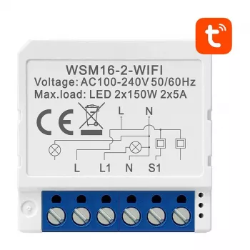 Módulo de interruptor inteligente Avatto WSM16-W2 controlo remoto Wi-Fi, relé de um canal para automação doméstica