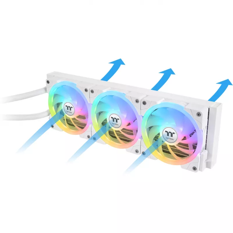 Refrigeração líquida tudo-em-um THERMALTAKE MAGFloe 420 Ultra ARGB com ventoinhas de 140 mm, 500–2000 rpm, branca