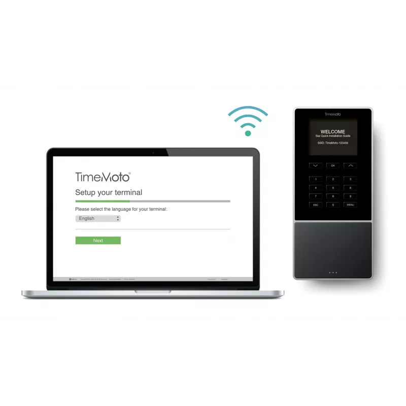 Terminal de controlo de assiduidade Safescan TM-616 preto — TFT 2,8 polegadas, dual-core 1 GHz, cartão de proximidade, Ethernet LAN, montagem na parede