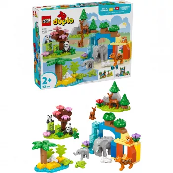 LEGO DUPLO Town Famílias de Animais Selvagens 3 em 1 10446 – 92 peças, a partir dos 2 anos, 200×220×340 mm