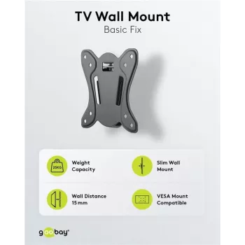 Suporte de parede para TV Goobay Basic Fix (tamanho S) (58523)