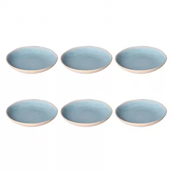 Pratos de sopa Rose&Tulipani Concerto Fuse Azzurro, conjunto de 6 peças, 21 cm de diâmetro