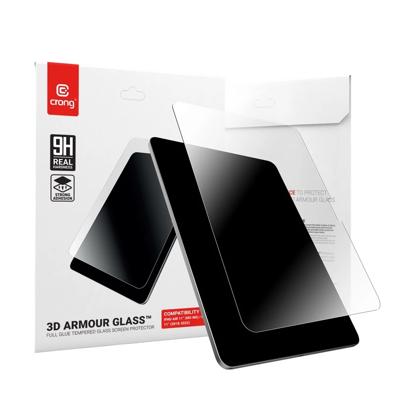 Protetor de ecrã em vidro temperado Crong para iPad Air 11 (M3) — modelo CRG3DAGIPDA11