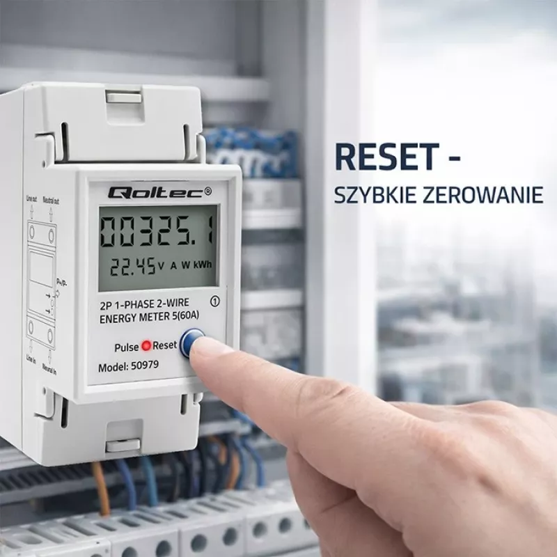 Contador de energia QOLTEC monofásico calha DIN 230V (MPN 50979)