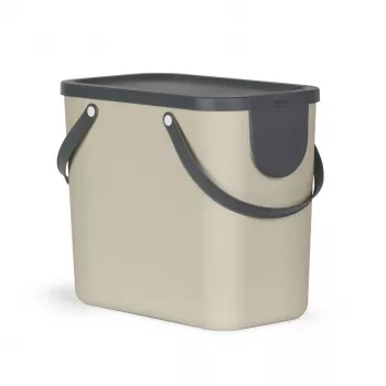 Contentor de armazenamento/resíduos retangular Rotho Albula 25 L, cappuccino, tecnopolímero, 25 L, 400×235×340 mm