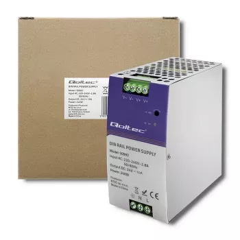 Fonte de alimentação para calha DIN QOLTEC 50997 240W 24V 10A