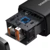 Carregador rápido USB de interior Baseus CCXJ-B01 – 2 portas (USB-C PD 20W + USB-A QC3.0 18W), 100–240 V, preto