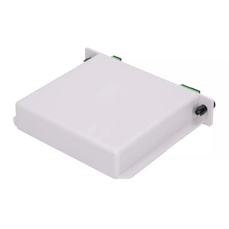 Splitter ótico PLC 1:2 SC/APC tipo slot, Extralink, preto ABS