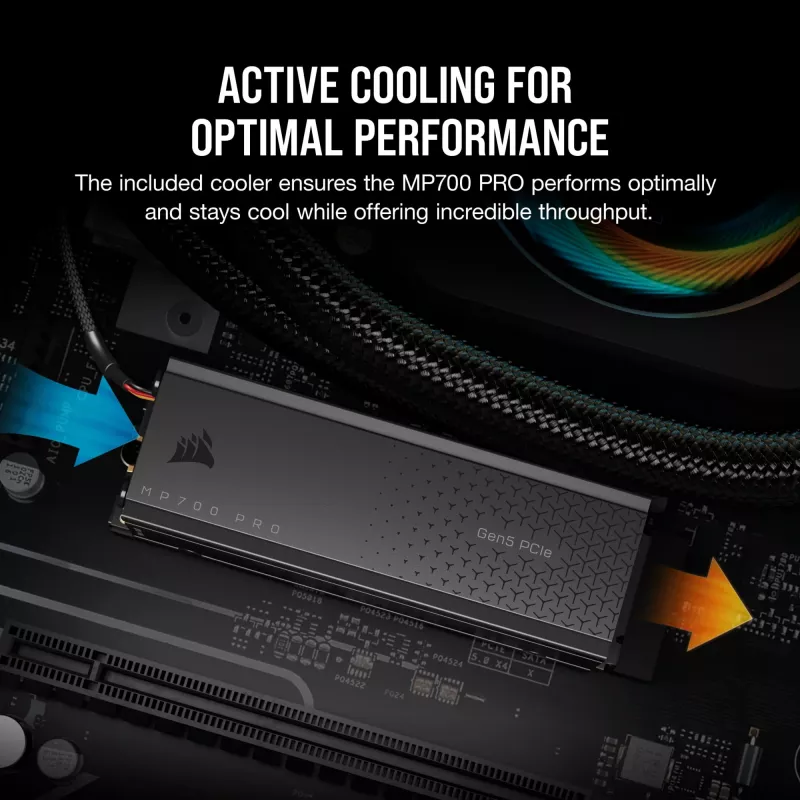 CORSAIR MP700 PRO - SSD - 1TB - interno - M.2 2280 - PCI Express 5,0 x4 (NVMe) - AES de 256 bits (CSSD-F1000GBMP700PRO)