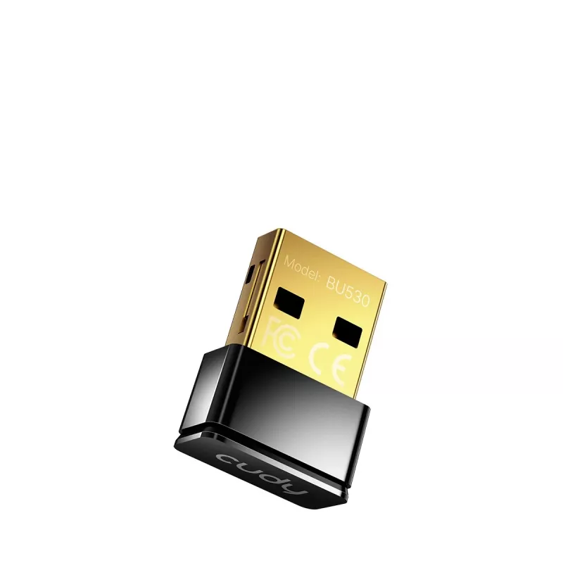 Adaptador Bluetooth Cudy BU530 USB Type-A, preto, saída Bluetooth, suporte Windows 8.1
