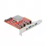 Placa de expansão DeLOCK PCI Express x4 para USB 10 Gbit/s 2x Type-A 2x Type-C