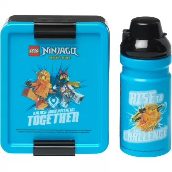 Room Copenhagen LEGO Ninjago Classic conjunto de lancheira com garrafa, azul/preto, 2 peças