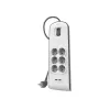 Extensão de tomadas Belkin BSV604VF2M-V2 — 6 tomadas, 2× USB-A, cabo de 2 m