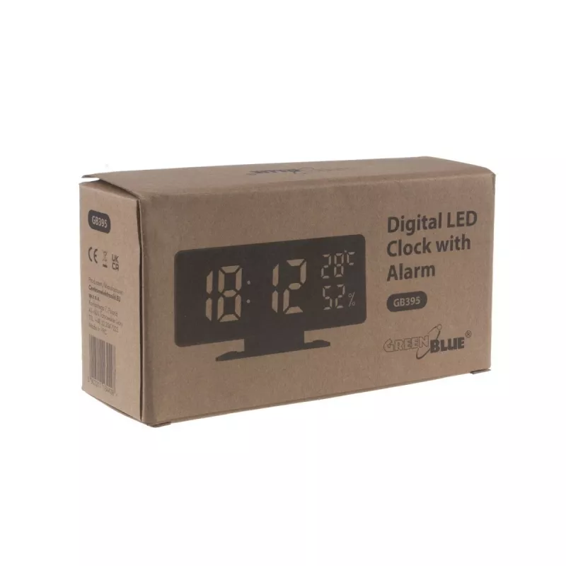 Despertador digital LED GreenBlue GB395 com indicação de temperatura