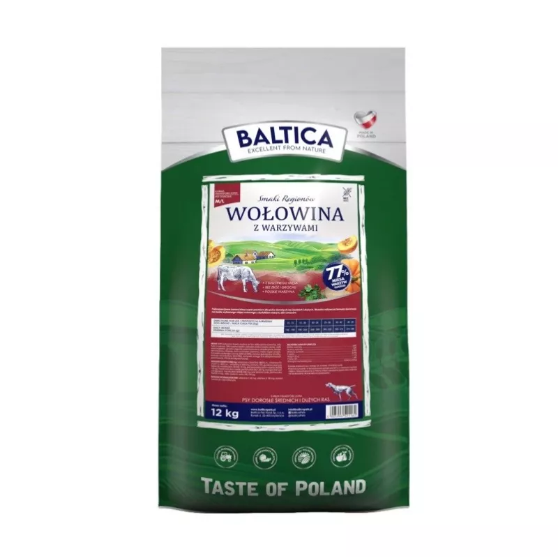 BALTICA Aromas Regionais Raças Médias e Grandes Vaca com Legumes - Alimento Seco para Cães - 12 kg