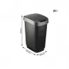 Rotho Twist balde do lixo rotativo 25 l, prateado