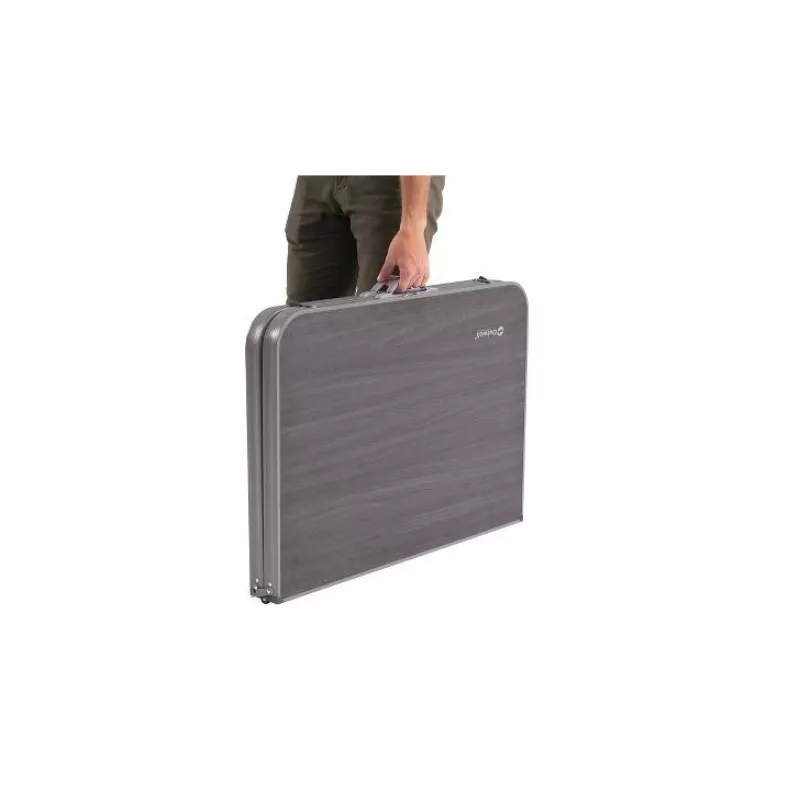 Mesa de exterior Outwell Coledale L — estrutura de alumínio, tampo de resina, 800 × 1200 mm, 8,4 kg, cinzento