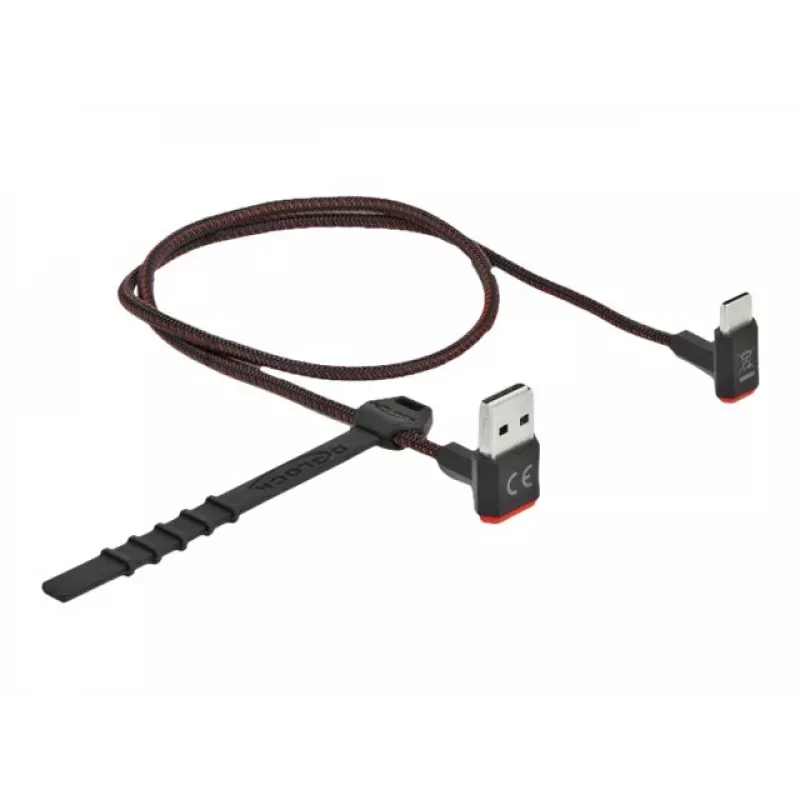 Cabo USB DeLOCK EASY-USB 2.0 Type-A macho para Type-C macho angular 0,5m preto