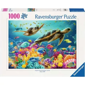 Puzzle Ravensburger Mundo Submarino Azul 1000 peças, jovens/adultos, formato standard