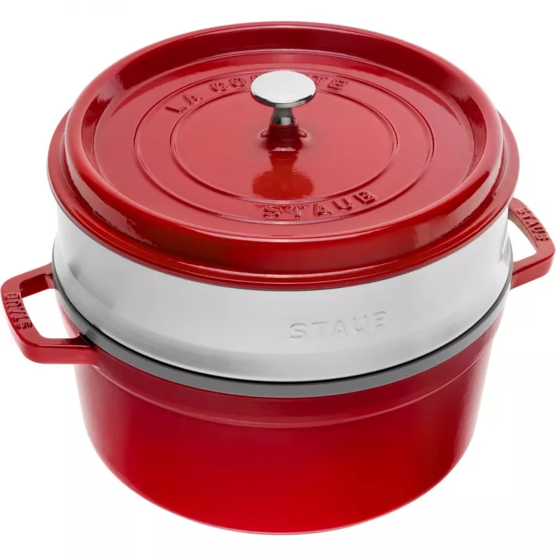 STAUB LA COCOTTE Panela redonda de ferro fundido com capacidade de 3,8 l, vermelha