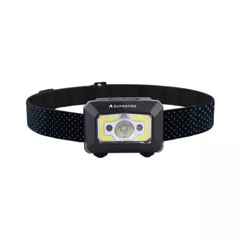 Lanterna de cabeça Superfire X30, 340 lm, USB, 5 modos, 130 m