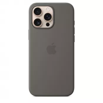 Capa de silicone com MagSafe para iPhone 16 Pro Max - Cinzento pedra
