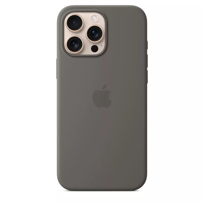 Capa de silicone com MagSafe para iPhone 16 Pro Max - Cinzento pedra
