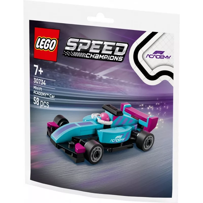 30734 Speed Champions F1 ACADEMY Mini-Auto, brinquedo de construção Polybag
