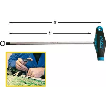 Hazet 828-2.5 chave de fendas sextavada interior 2,5 mm 100 mm (828-2.5)