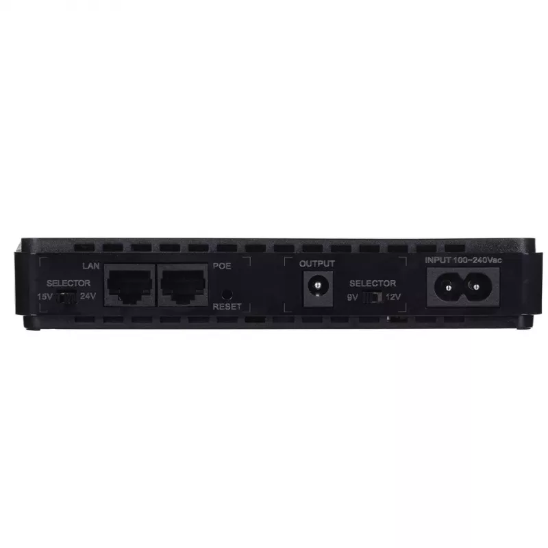 Fonte de alimentação MPL Power RouterUPS-30-PoE 30 W para interiores, 100–240 V, preto, 160×105×28 mm