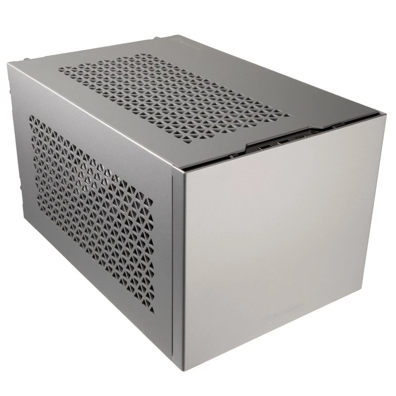 Caixa Mini-ITX SILVERSTONE SST-SG15S, caixa compacta de alumínio prateada