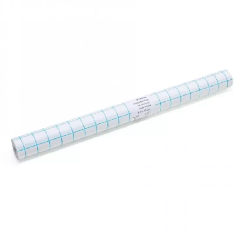 Película autocolante de proteção de livros HERMA, 400 mm x 5 m transparente, película brilhante de PP, linhas de grelha no (7005)