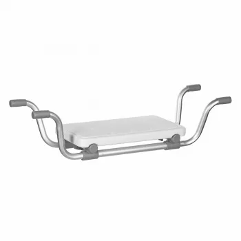Banco de banheira ActionMed LW200AM design rebaixado para banheira, Tecnopolímero, prateado, antiderrapante, ajuste horizontal
