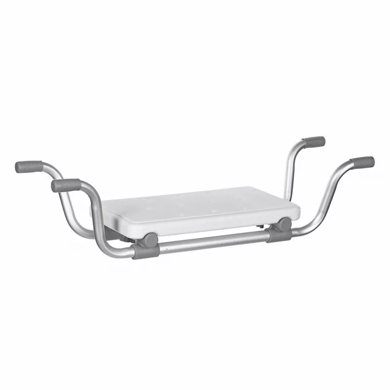 Banco de banheira ActionMed LW200AM design rebaixado para banheira, Tecnopolímero, prateado, antiderrapante, ajuste horizontal