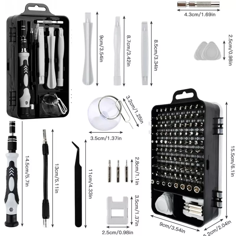 Conjunto de chaves de precisão Extralink, 118 em 1 chaves Torx e ferramentas de precisão
