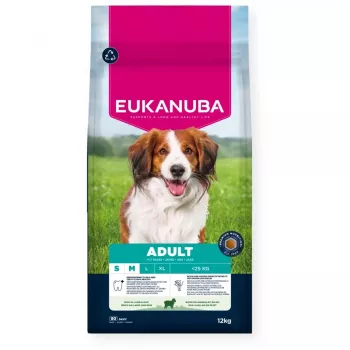 Comida seca para cães EUKANUBA Small/Medium Breed Adult Lamb & Rice 12 kg, 25% proteína, 15% gordura