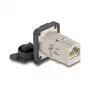 DeLOCK 67061 tomada de embutir D-Type RJ45 Cat.6A STP com tampa de proteção, IP66